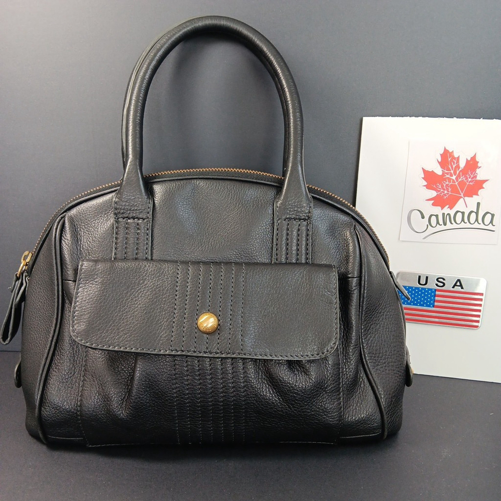 Leather Liz Claiborne Womens Swing Handbag Purse Very Good Cond Black Leather